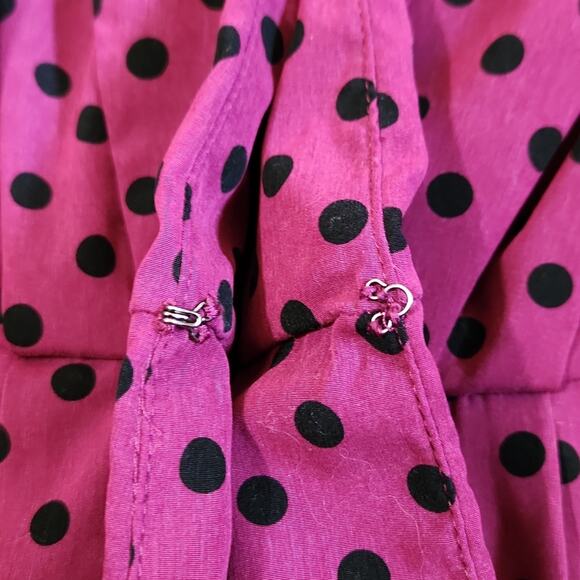 Elle Womens Plum Polka-Dot Blazer Size LG Pleated Ruched Girlhood Fairycore - Picture 7 of 12